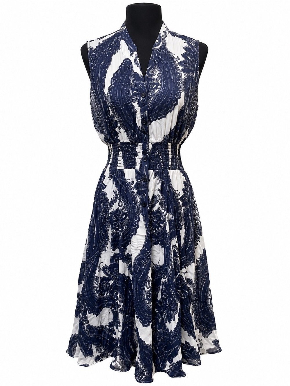 CHELSEA AND THEODORE BUTTON UP PAISLEY DRESS